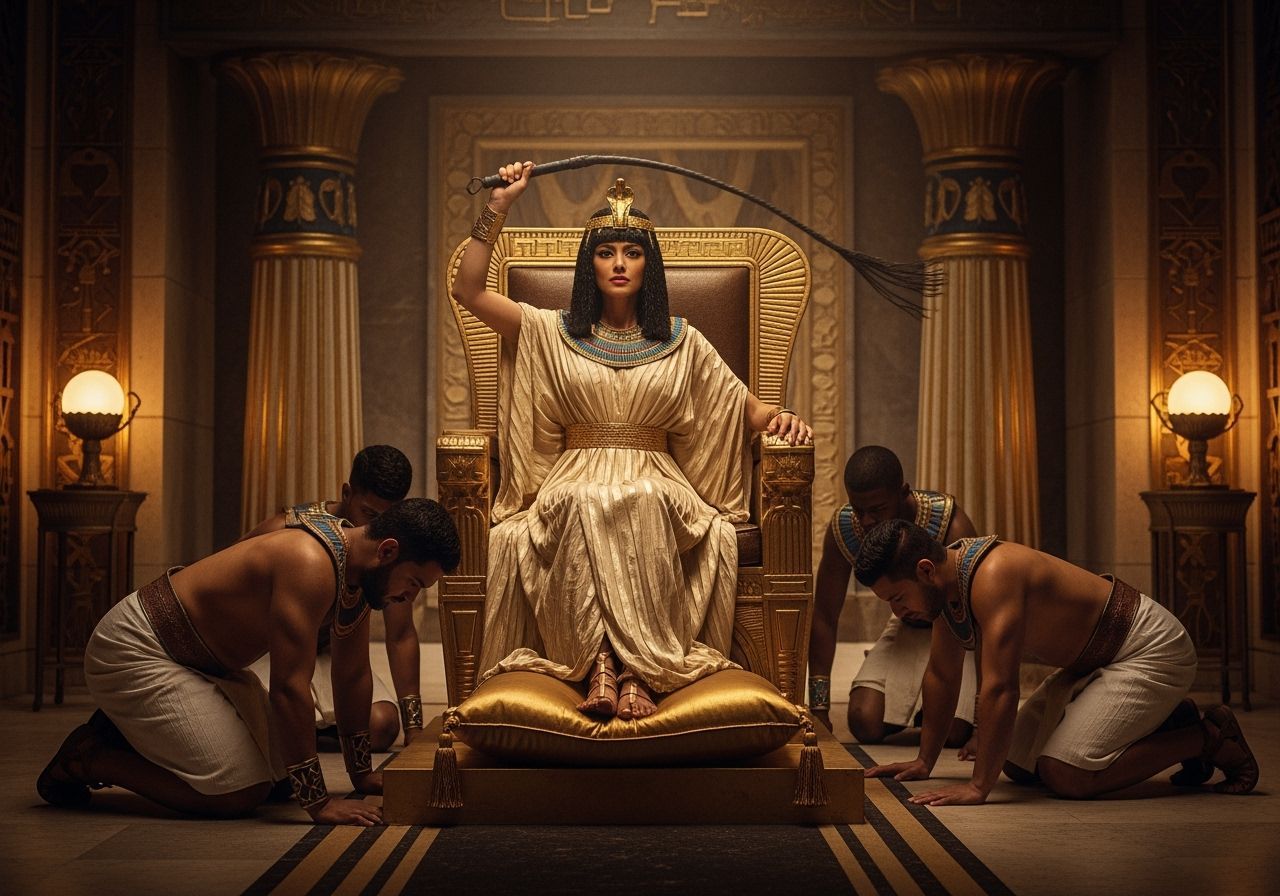 Egyptian Queen on Isis Throne, Cinematic Lighting
