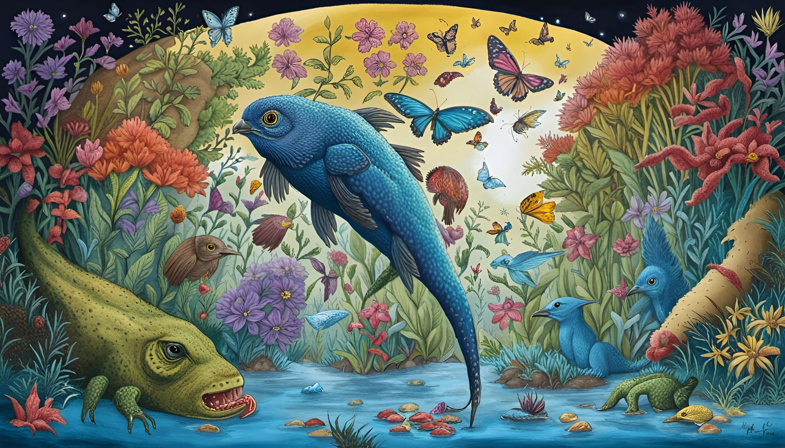 Cryptid Meadow: An Ink Illustration in Unreal Engine