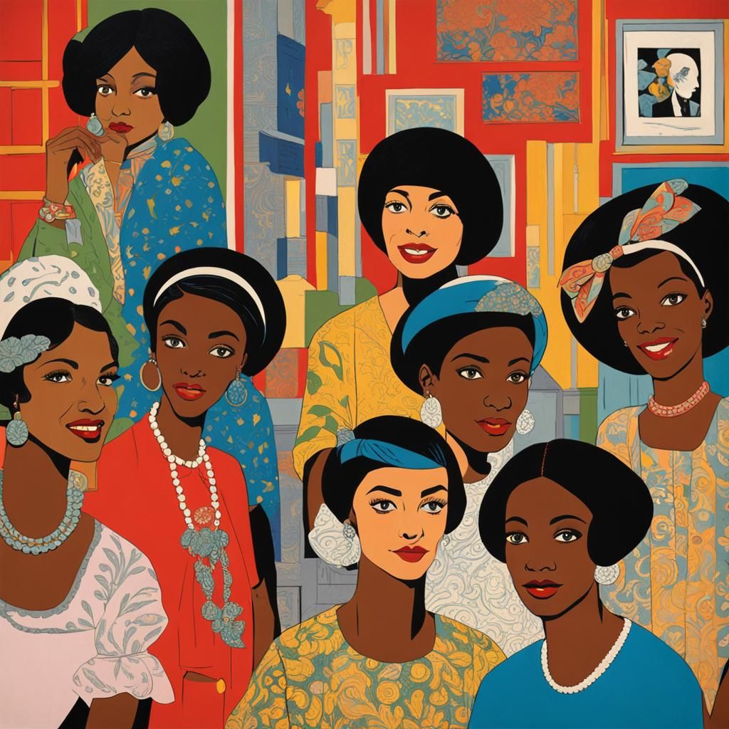 Smiling Girls in Vintage Comic Book Style