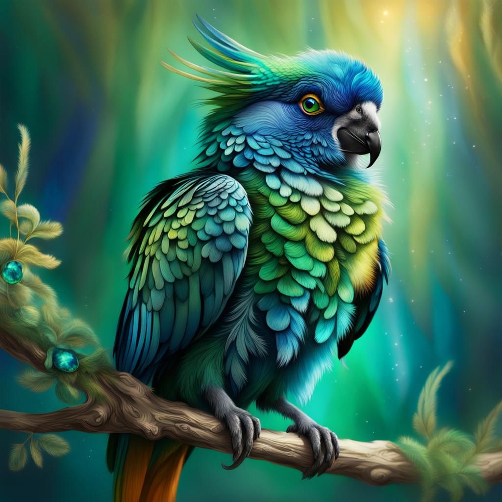 Vibrant Fox Parrot Hybrid Concept Art