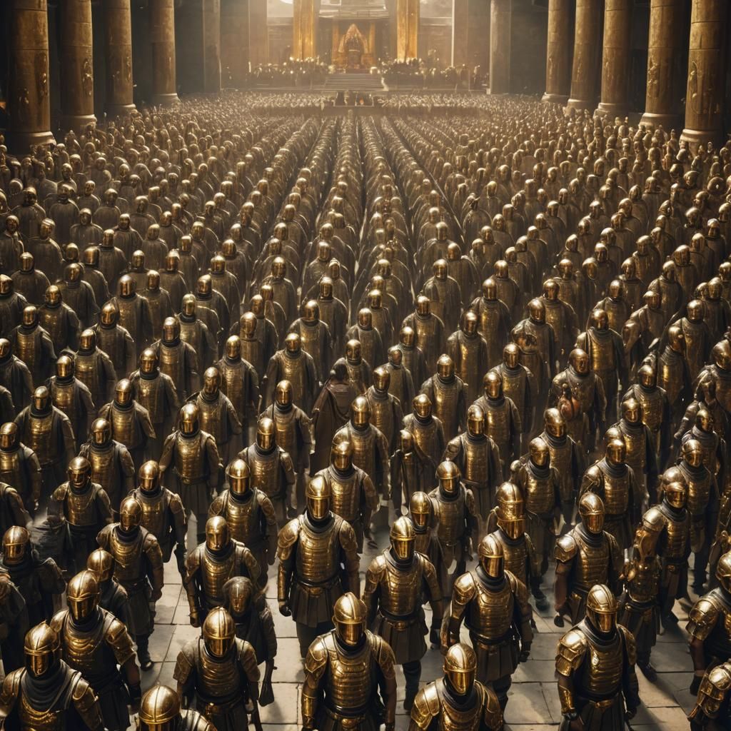 Epic Fantasy Army in Ancient Temple