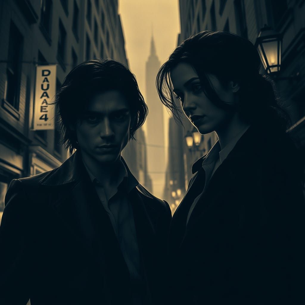 Immortal Energy Vampires in Noir Cityscape