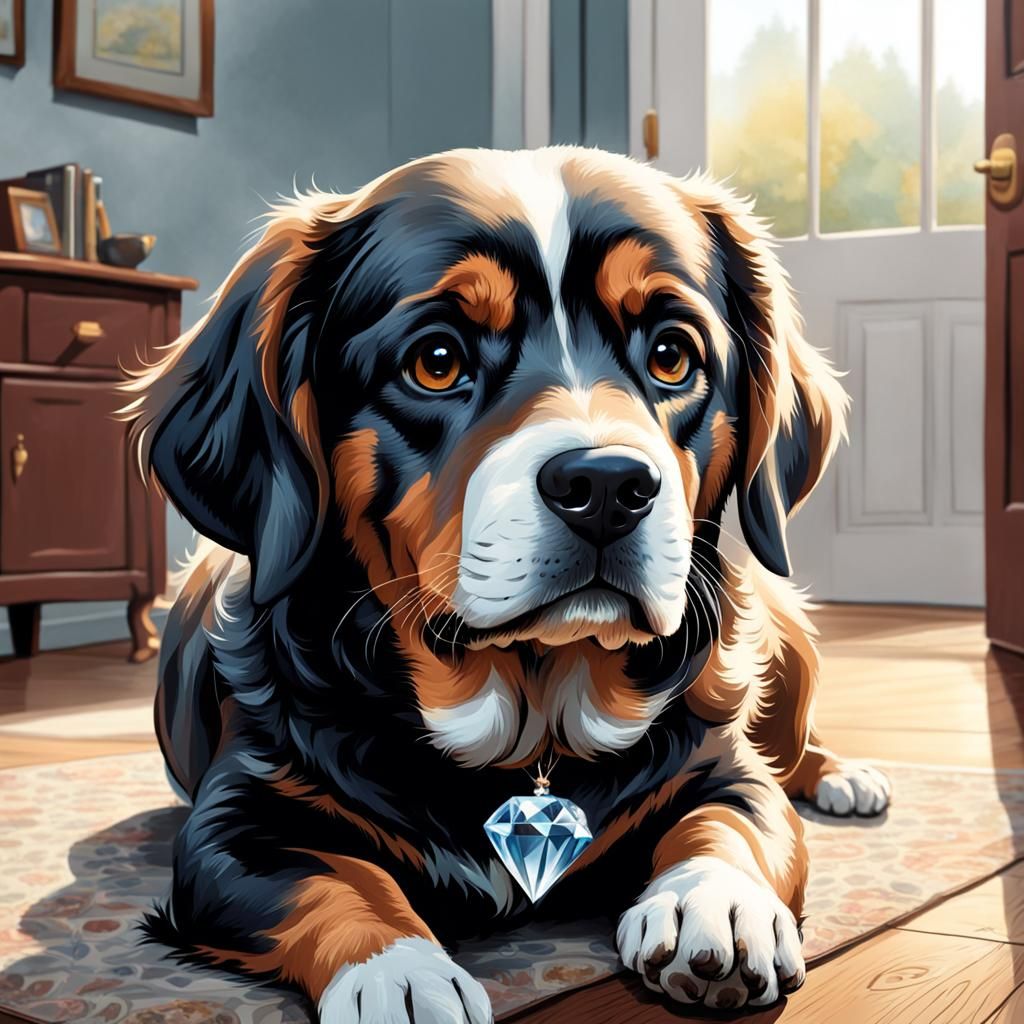 Loyal Dog Waiting for Friend's Return