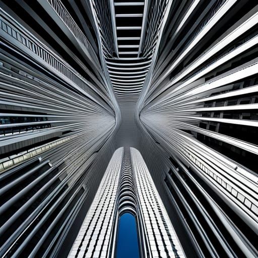 Op Art Mega Structure: Detailed CGI Fantasy