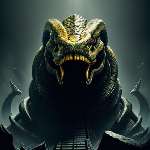 Gargantuan Paper Money Snake in Professional Photography Sty...