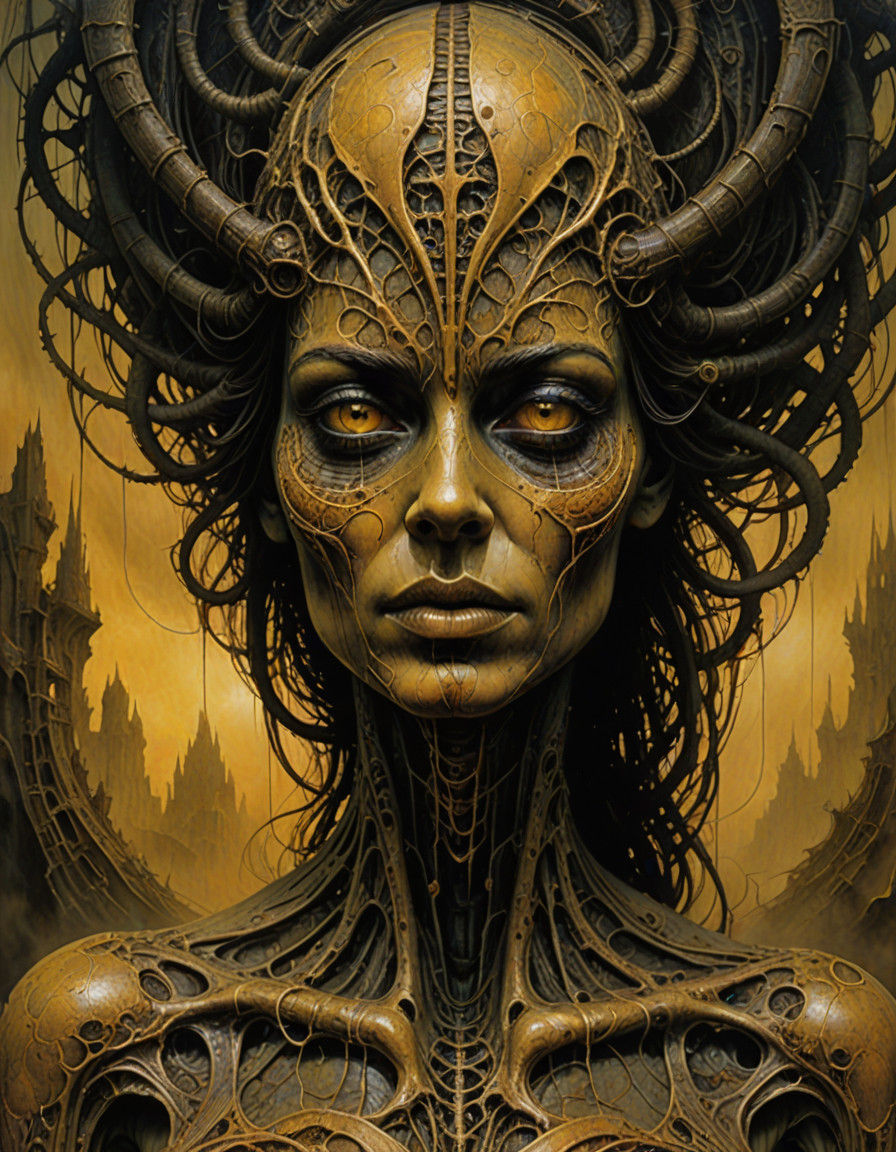 Steampunk alien woman