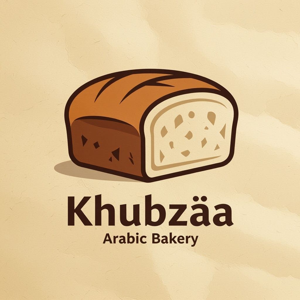 Khubza Bakery Logo: Warm Minimalist Arabic Bread Design