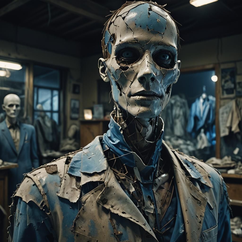 Decaying Mannequin in Abandoned Store: Dark Futurism