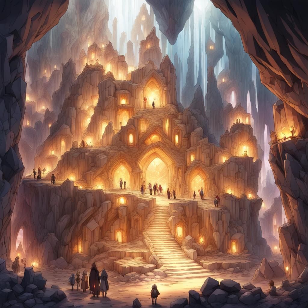 Crystal Cave City: A Dwarven Anime Fantasy