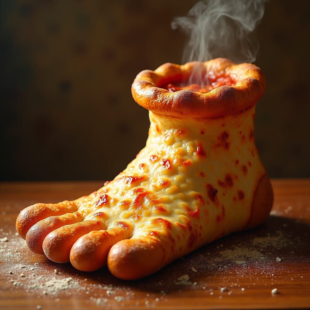Intricate Pizza Foot Still-Life