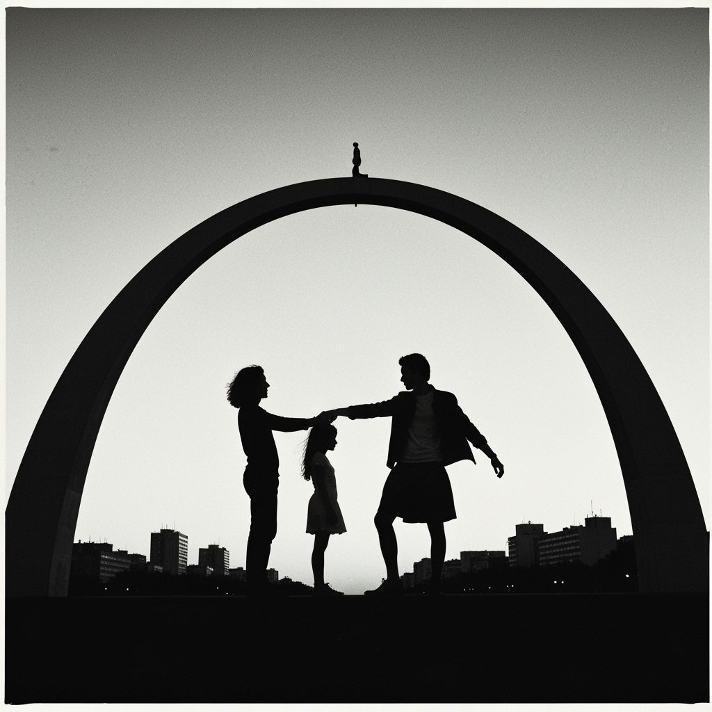 Romantic Sunset Silhouette in Impressionist Style