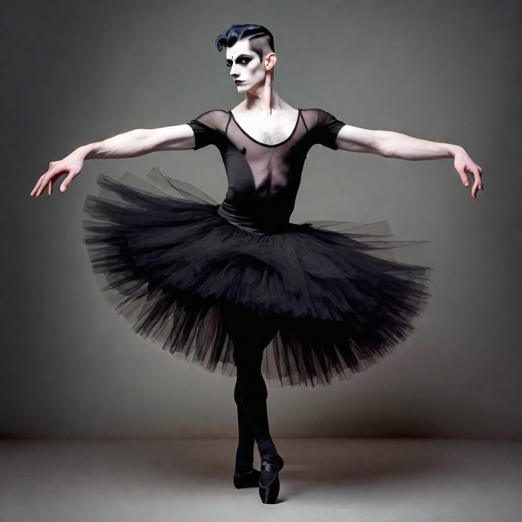 Gothic Ballet Dancer in Tutu Skirt