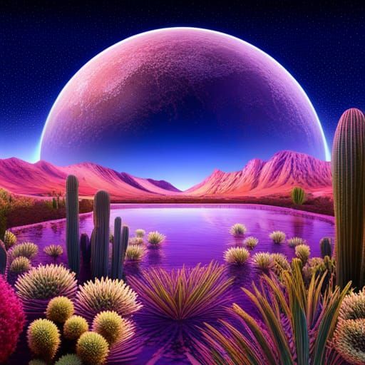 Oasis in Glass Sphere, Spiritual Art