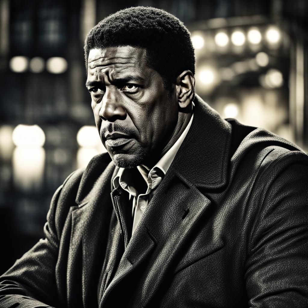 Hyperrealistic Portrait of Denzel Washington in HDR
