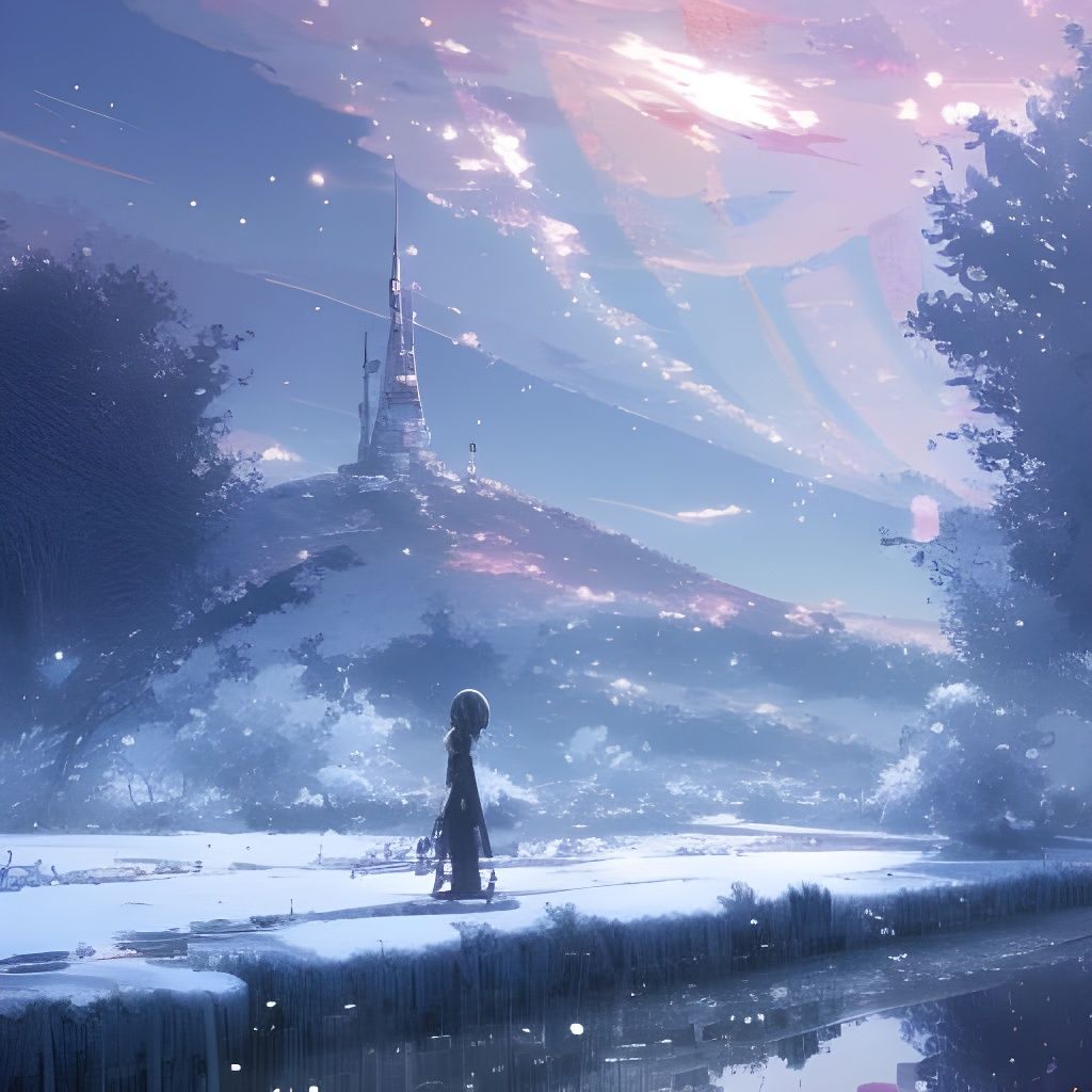 Looking up at the sky.