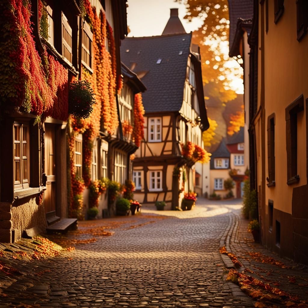 Charming Autumn Village Scene in Hessen