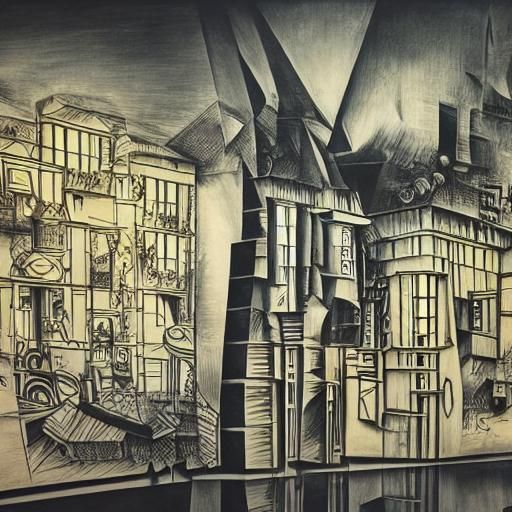Dali's Apartment: Hyperdetailed Ink Storybook Illustration