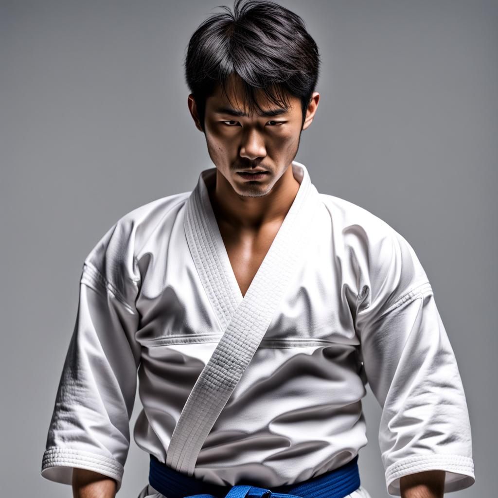 Sad, Sweaty Judo Student Training