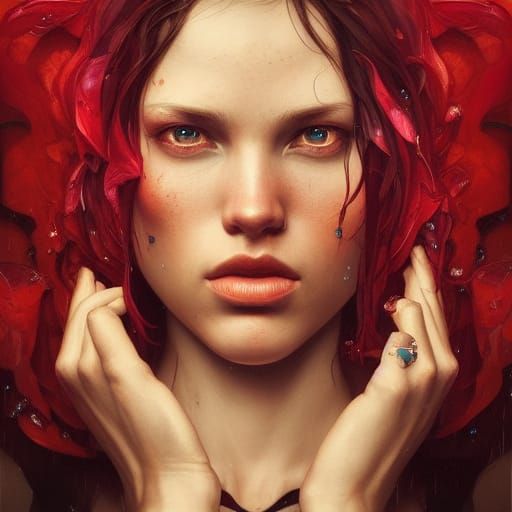 RHCP Album Cover Portrait in Art Nouveau Style