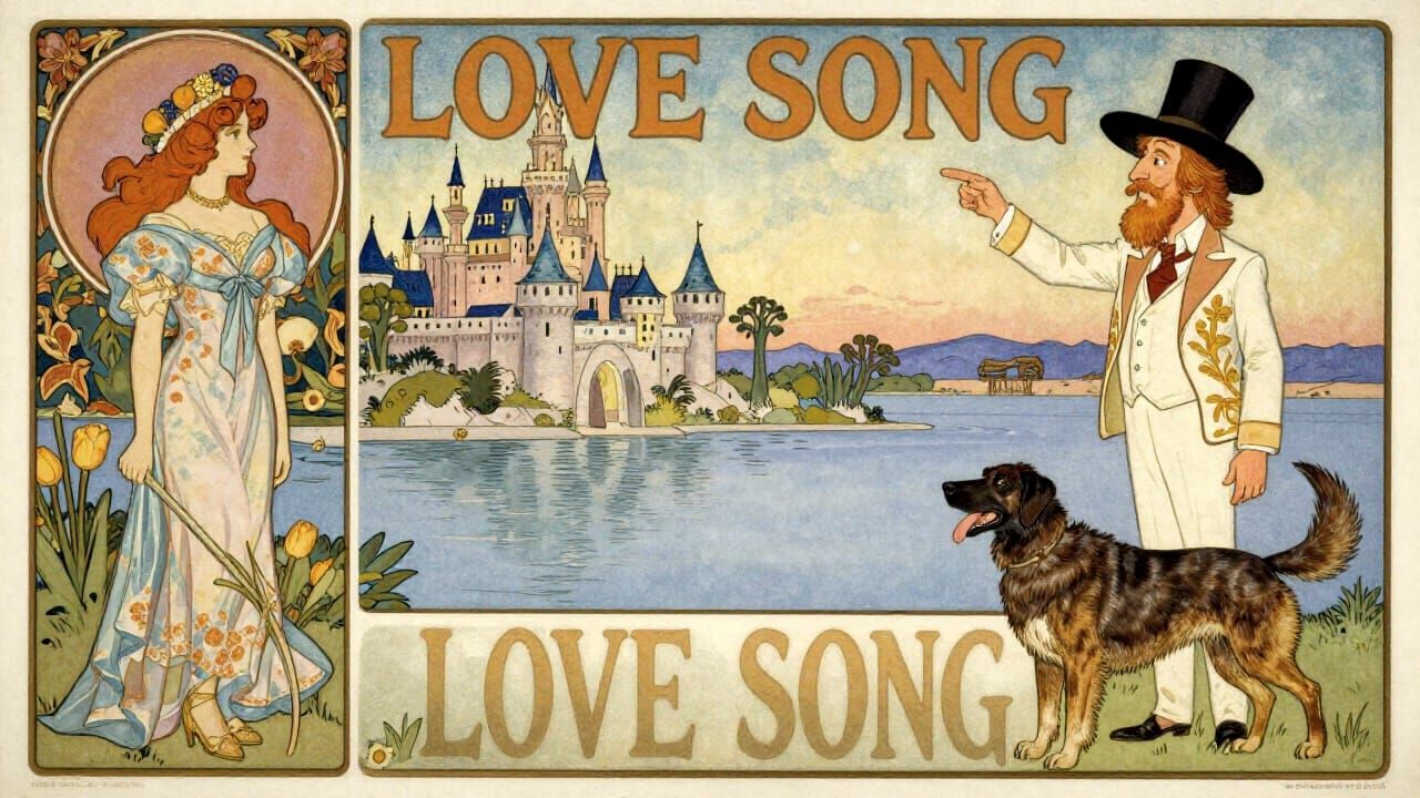 Chinook Dog at Castle Estuary in Bob Ross Style