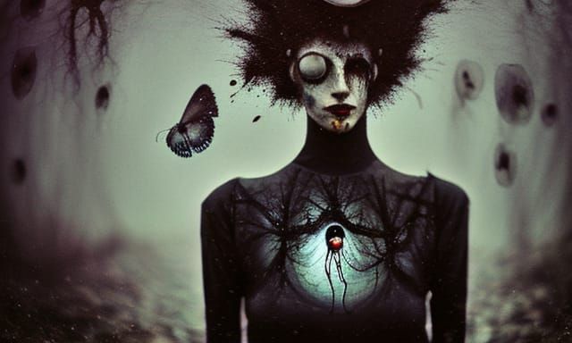Biopunk Dreamscape Portrait in Gothic Style