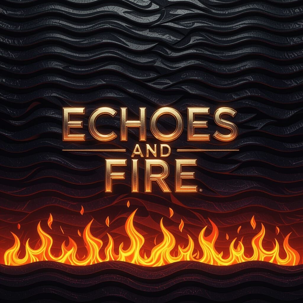 Wavy Album Cover with Embossed Metallic Text