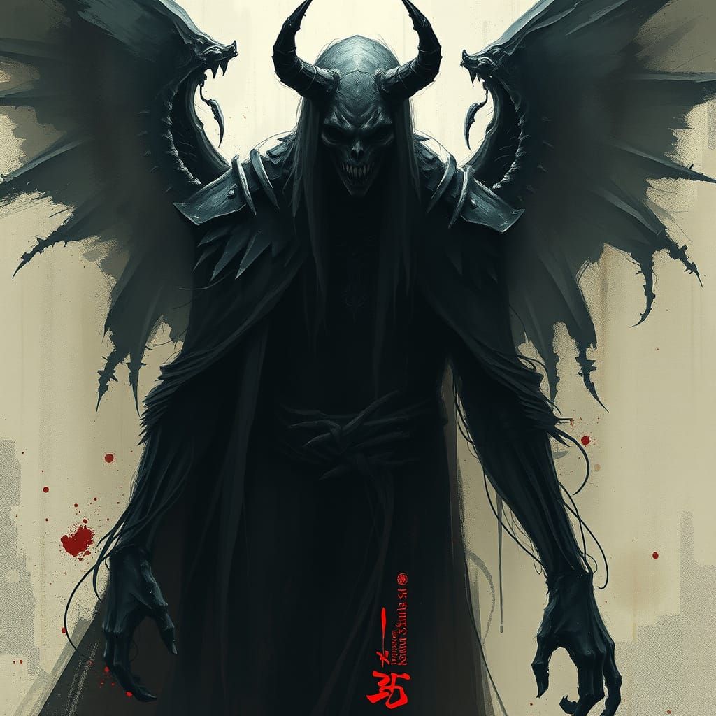 Ominous Figure Amid Eerie Distortions