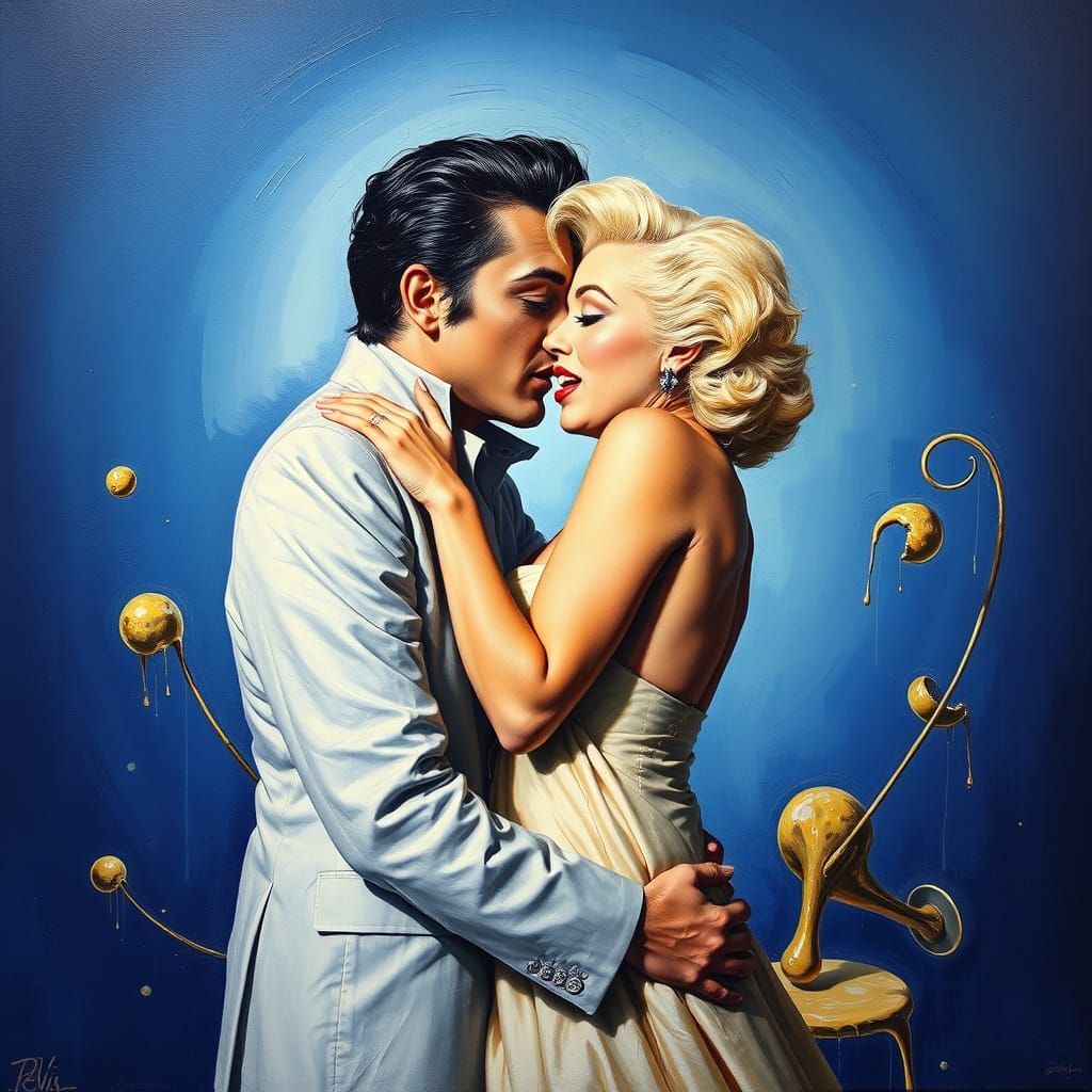Elvis and Marilyn Monroe in a Surrealist Dream