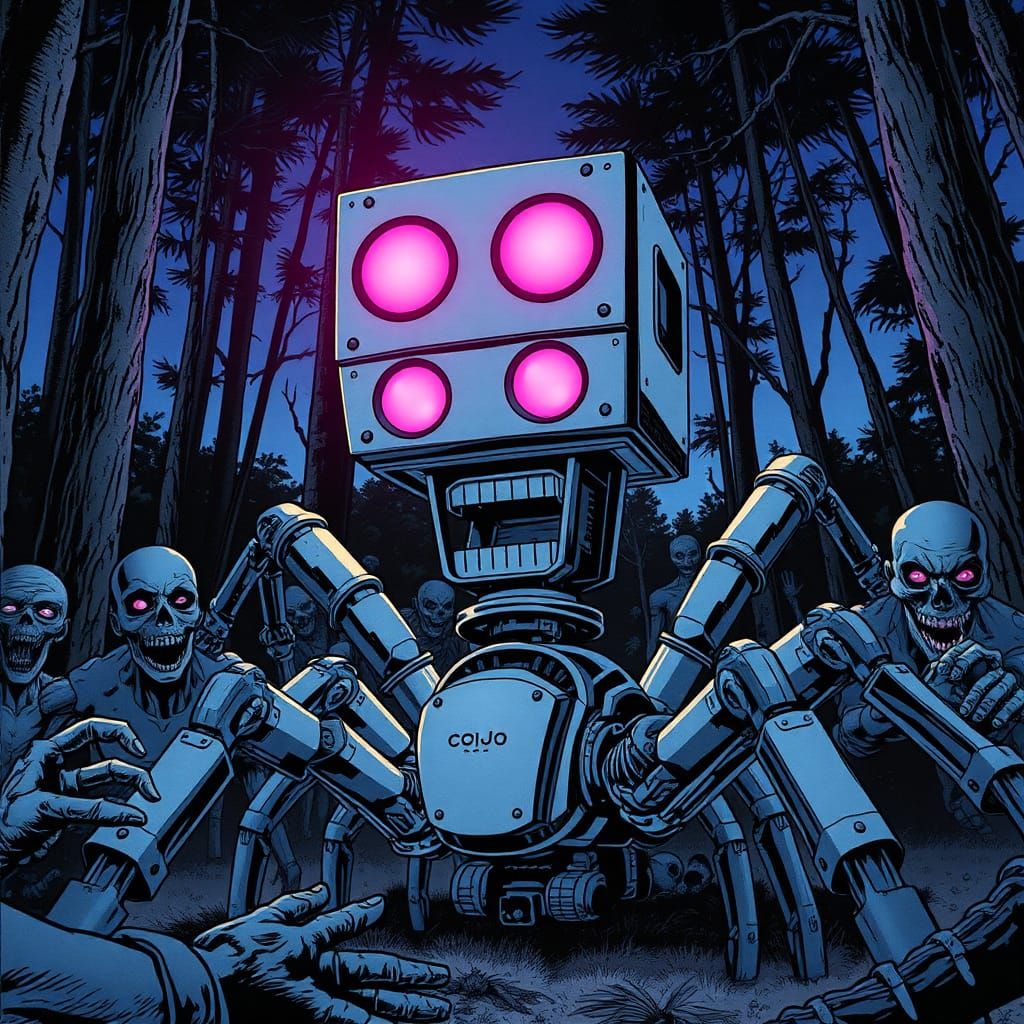 Robot Laughing with Zombies: 80s Manga Style