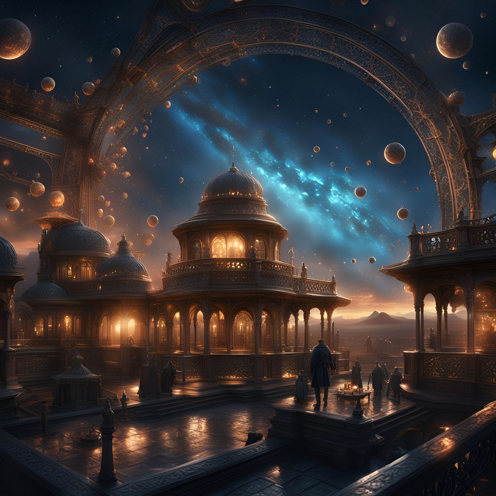 Epic Starry Sky Digital Matte Painting