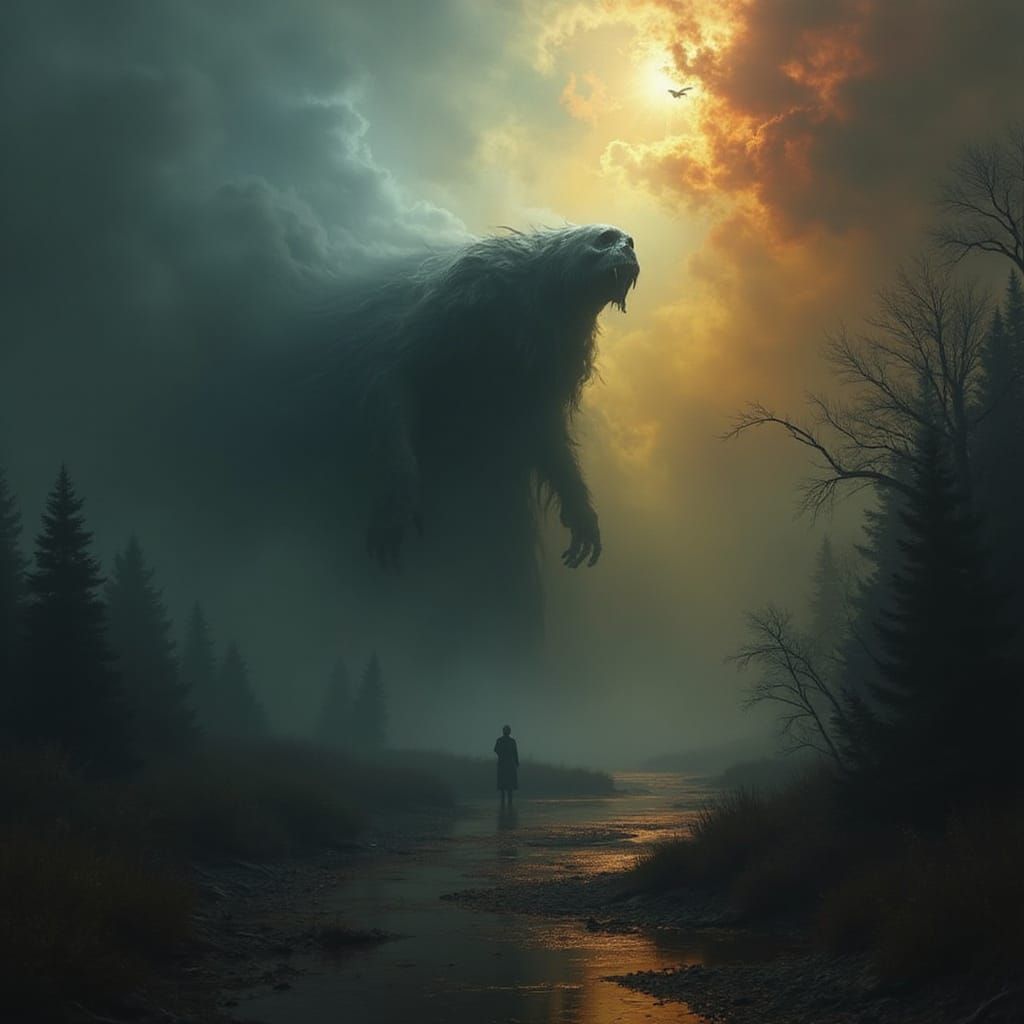 Haunted Rainbow Screaming in Horror Style