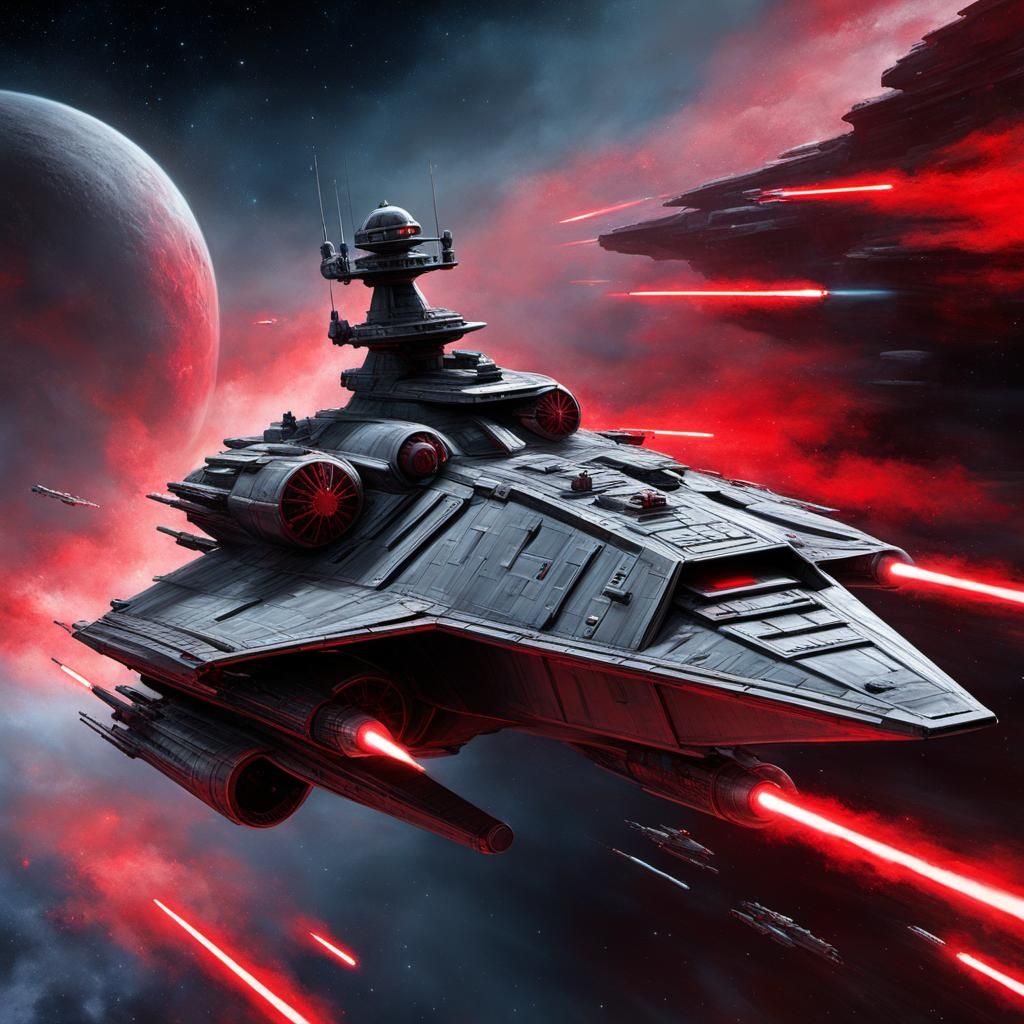 Corellian Chevette Escapes Blockade as Impasto Painting