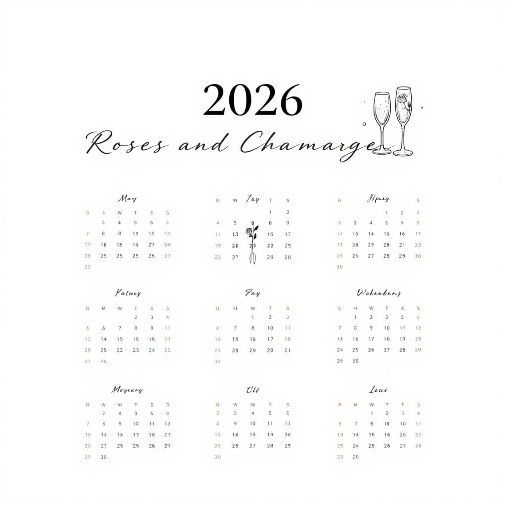 Minimalist Black and White 2026 Calendar Korean Style