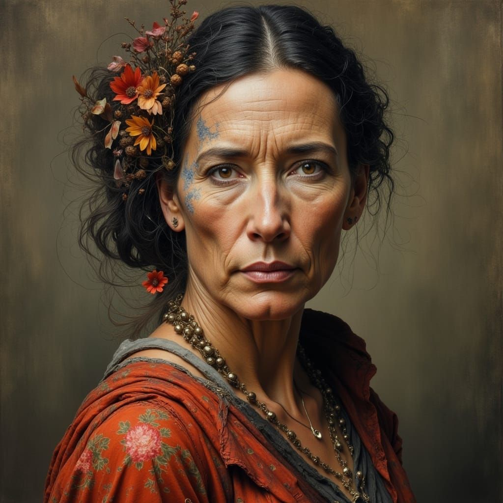 Dignified Woman Portrait in Classic Style