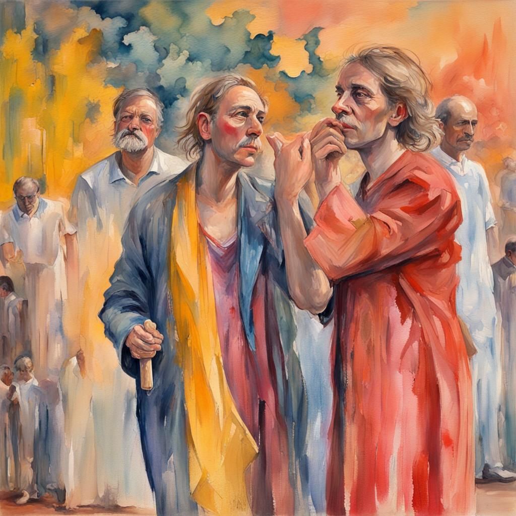 Impressionist Gouache Painting with Thick Brushstrokes