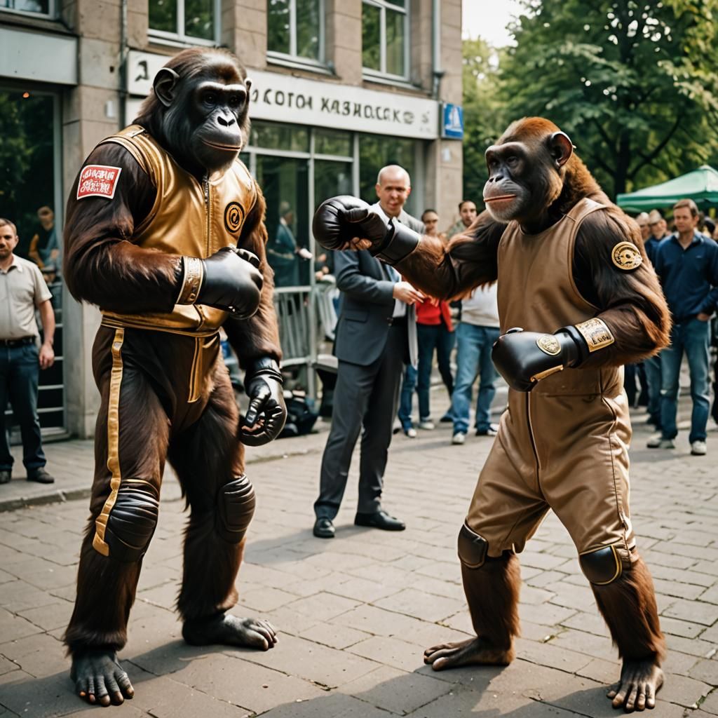 Space Chimp and Boxing Kangaroo in Berlin