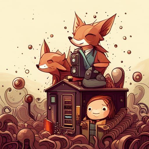 Adorable Fox in Detailed Digital Art Style
