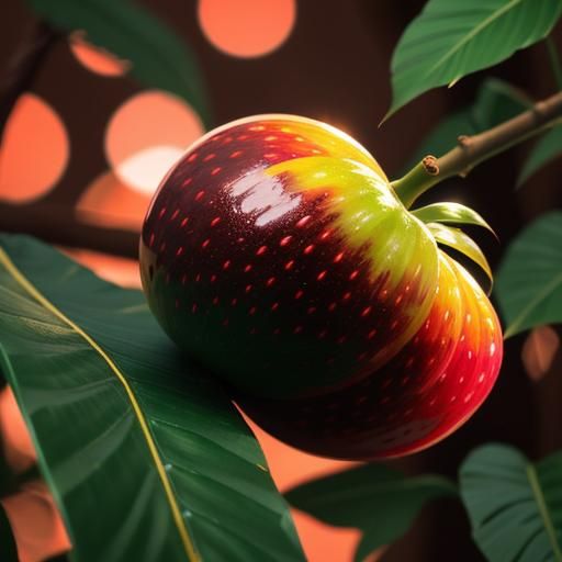 Chocolate Tree with Milky Fruit, Hyper-realistic Digital Art