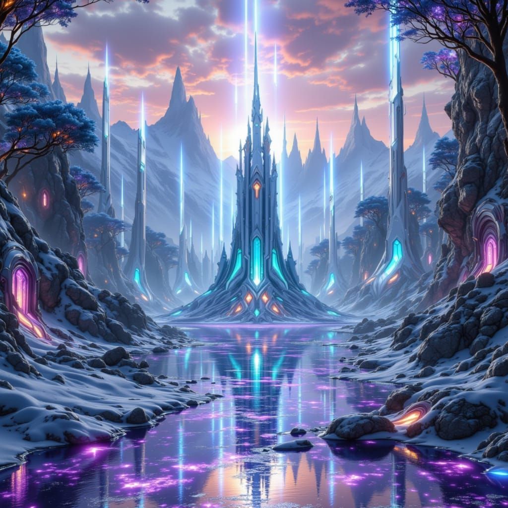 Diamond Brilliance Cerulean Cascade Shimmering Display