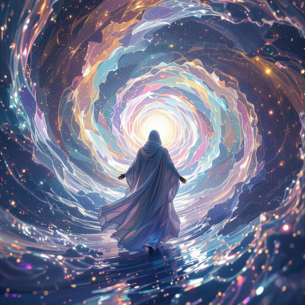 Multidimensional Being Navigates Higher Realm in Surreal Tim...