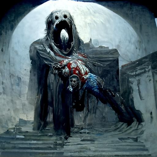 Dark Horror Scene in Doré Style