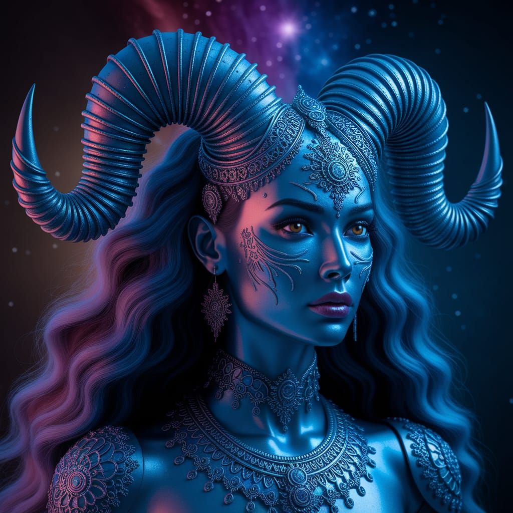 Aries Starseed Awakening: Hyperrealistic Concept Art
