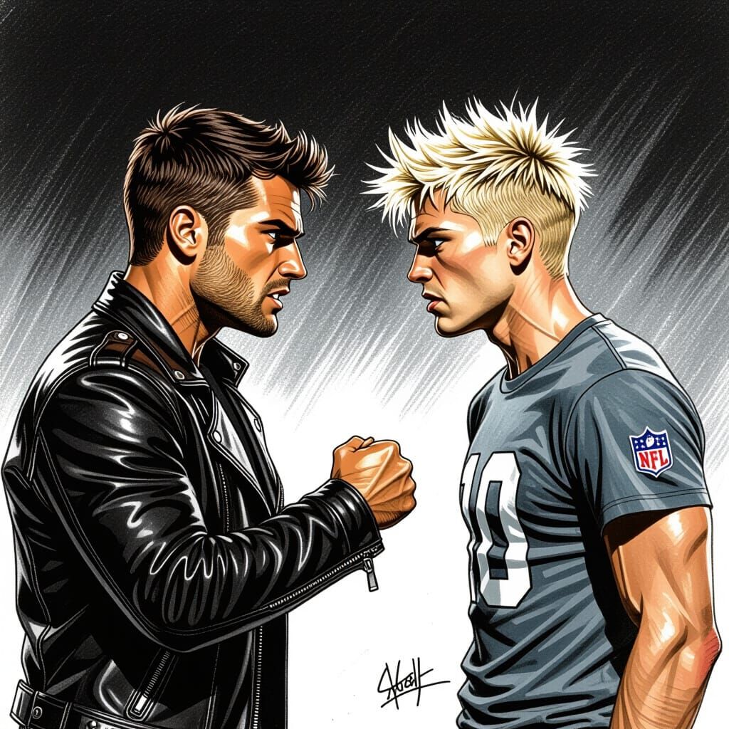 Tense Face-Off: Italian Man Confronts American