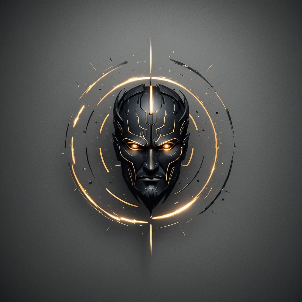 Invictus: Minimalist Greek God Logo with Electric Effects