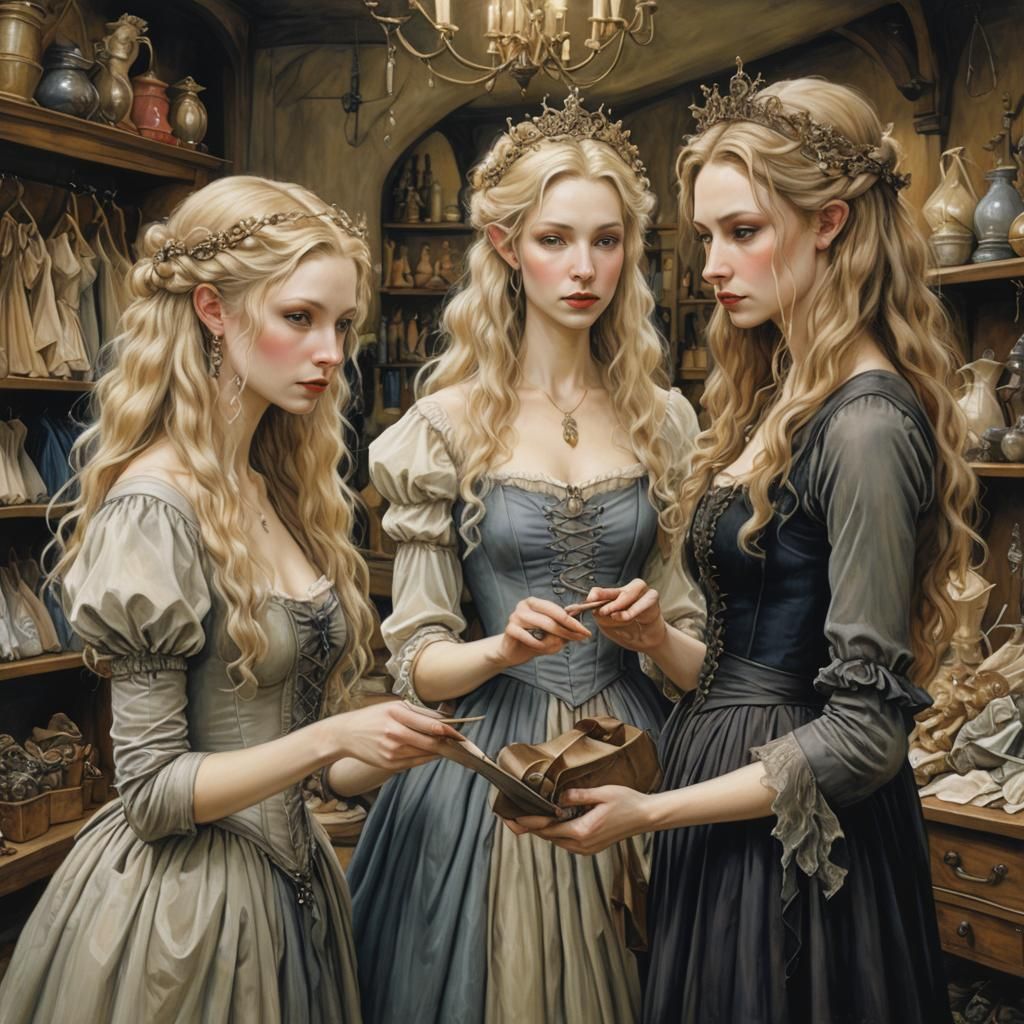 Princess and Servant in Brian Froud Art Style