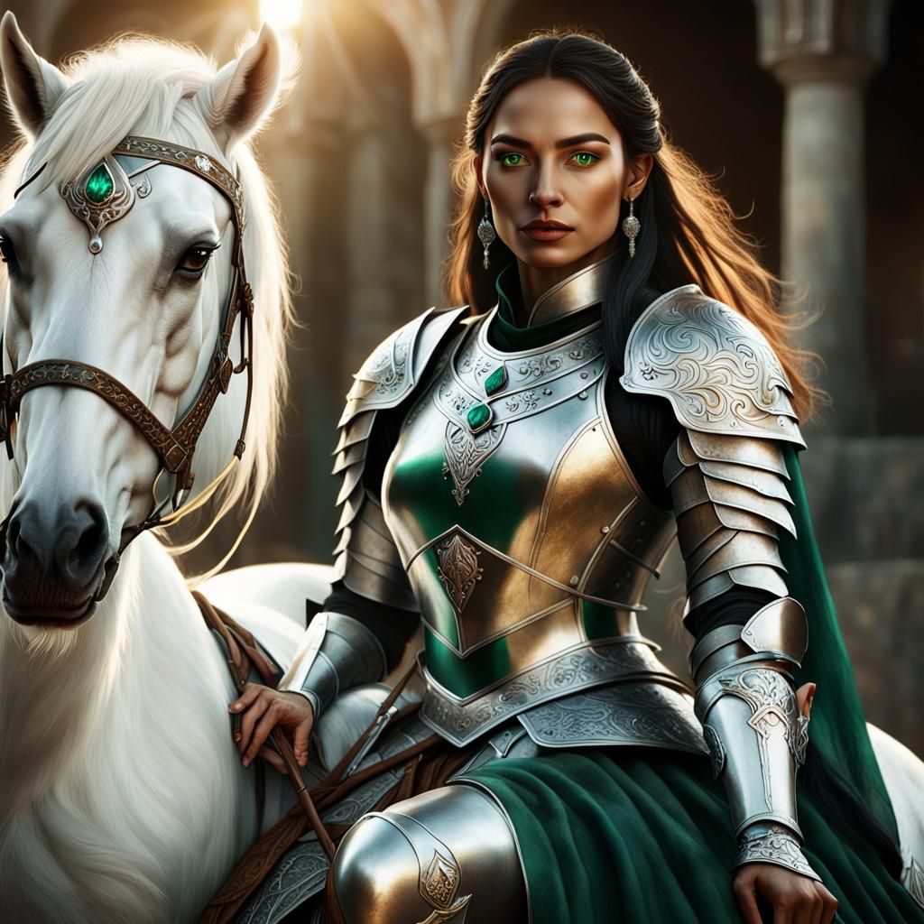 Native American Woman in Medieval Armor Concept Art