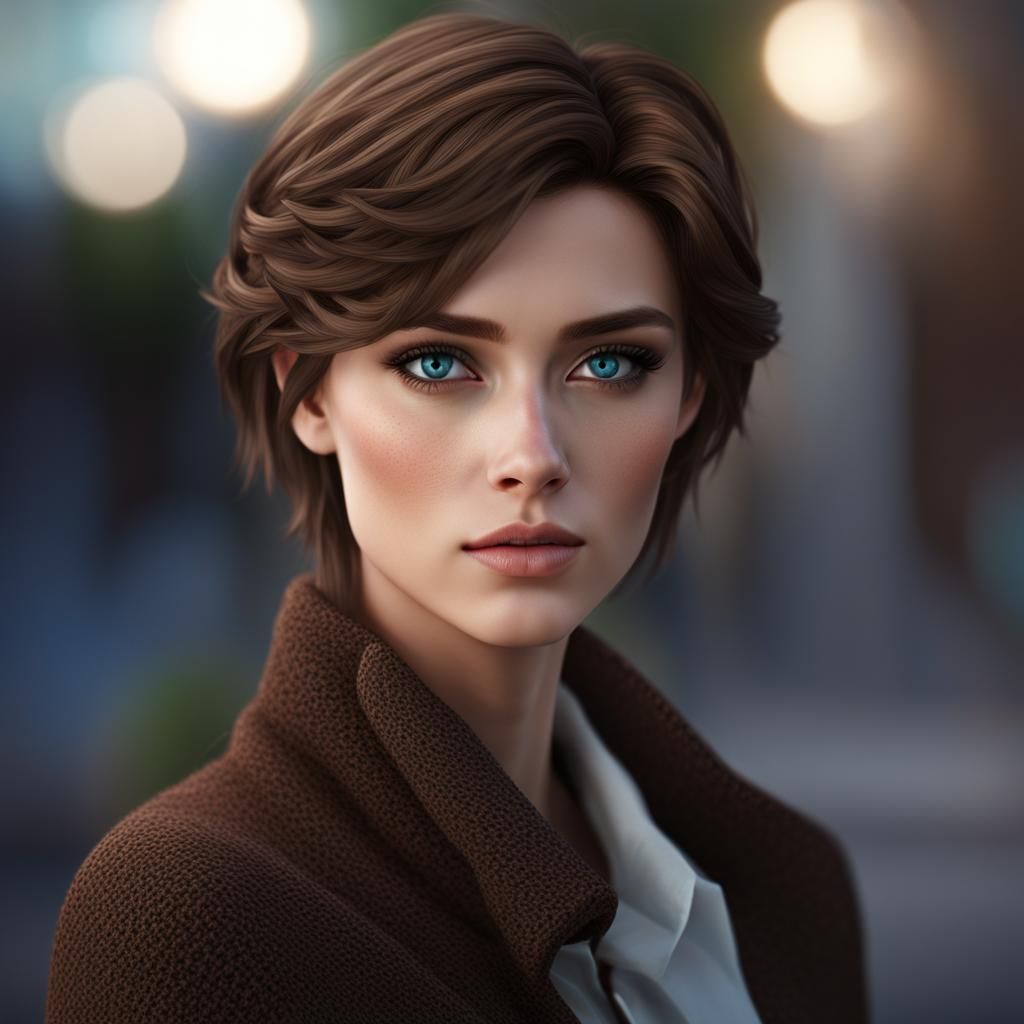 Beautiful Androgynous Person with Realistic Detail