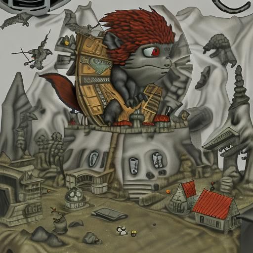 Squirrels Invade Alien Bases in Surreal Space Landscape