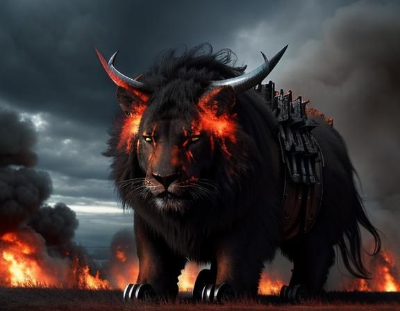 Infernal Landscape: AI's Vision of Hell on Wheels