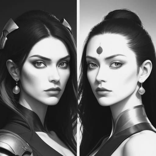 Two Sides of a Woman in Portrait